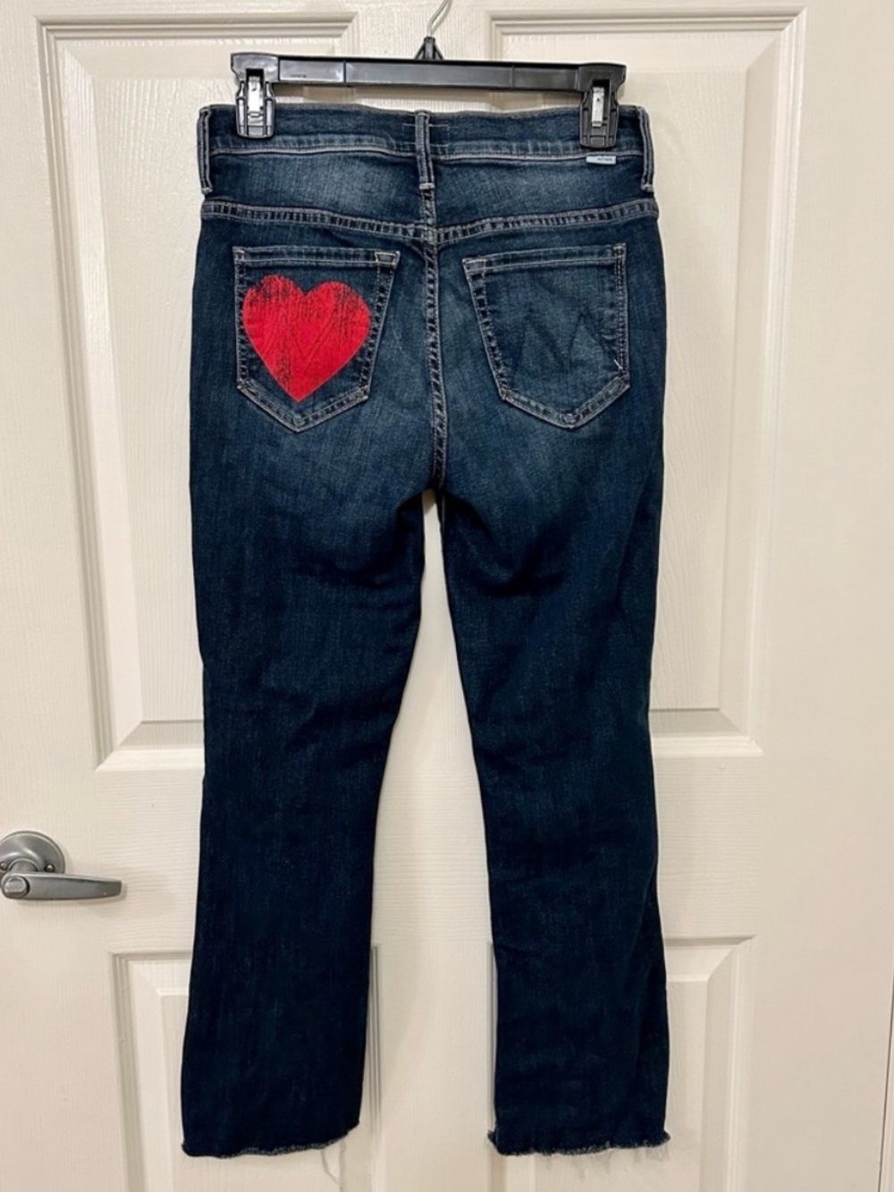 ❤️MOTHER DENIM•THE INSIDER CROP STEP FRAY~Love On The Edge❤️VVEUC $248 - Picture 8 of 10